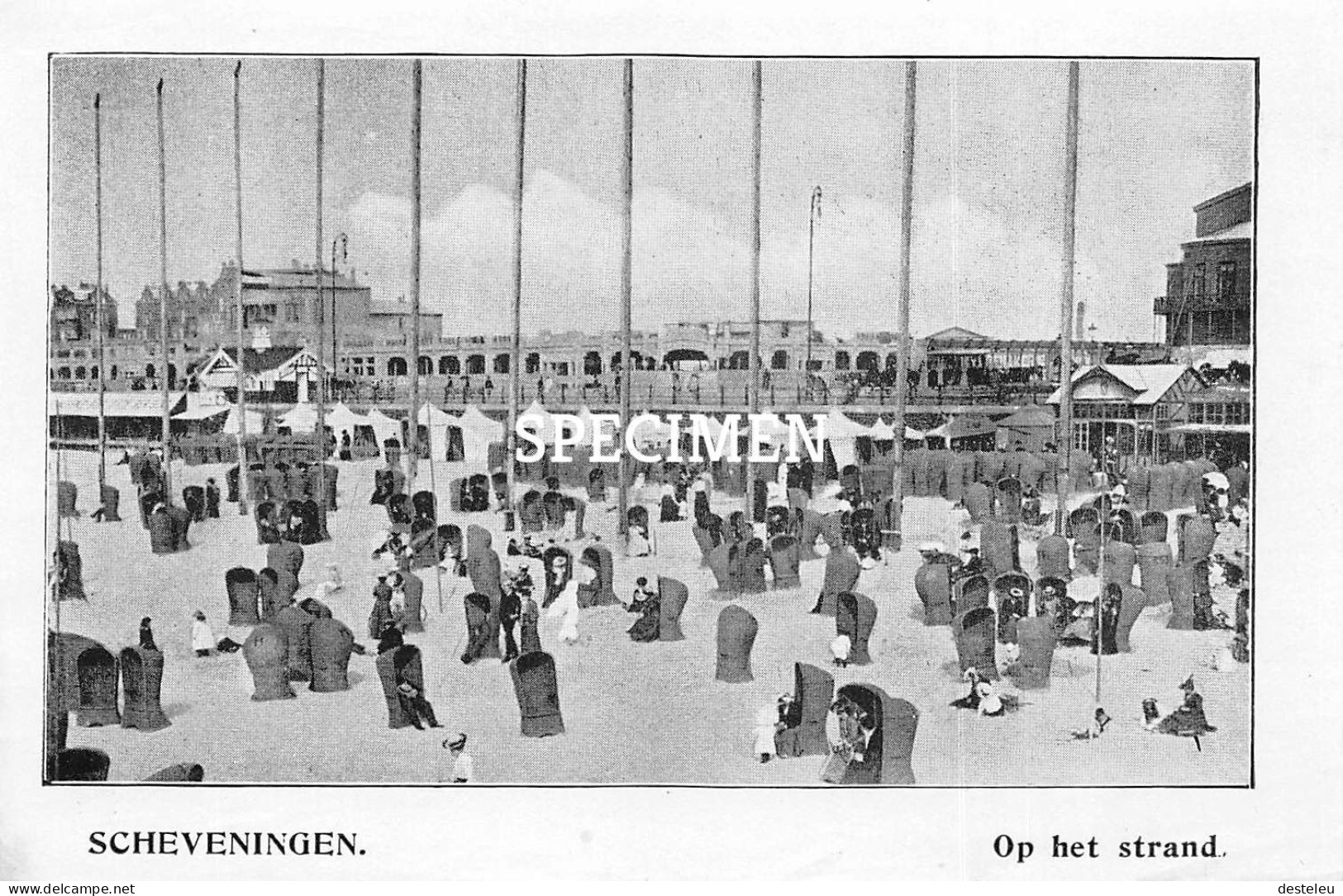 Prent - Op Het Strand - Scheveningen - 8.5x12.5 Cm - Scheveningen