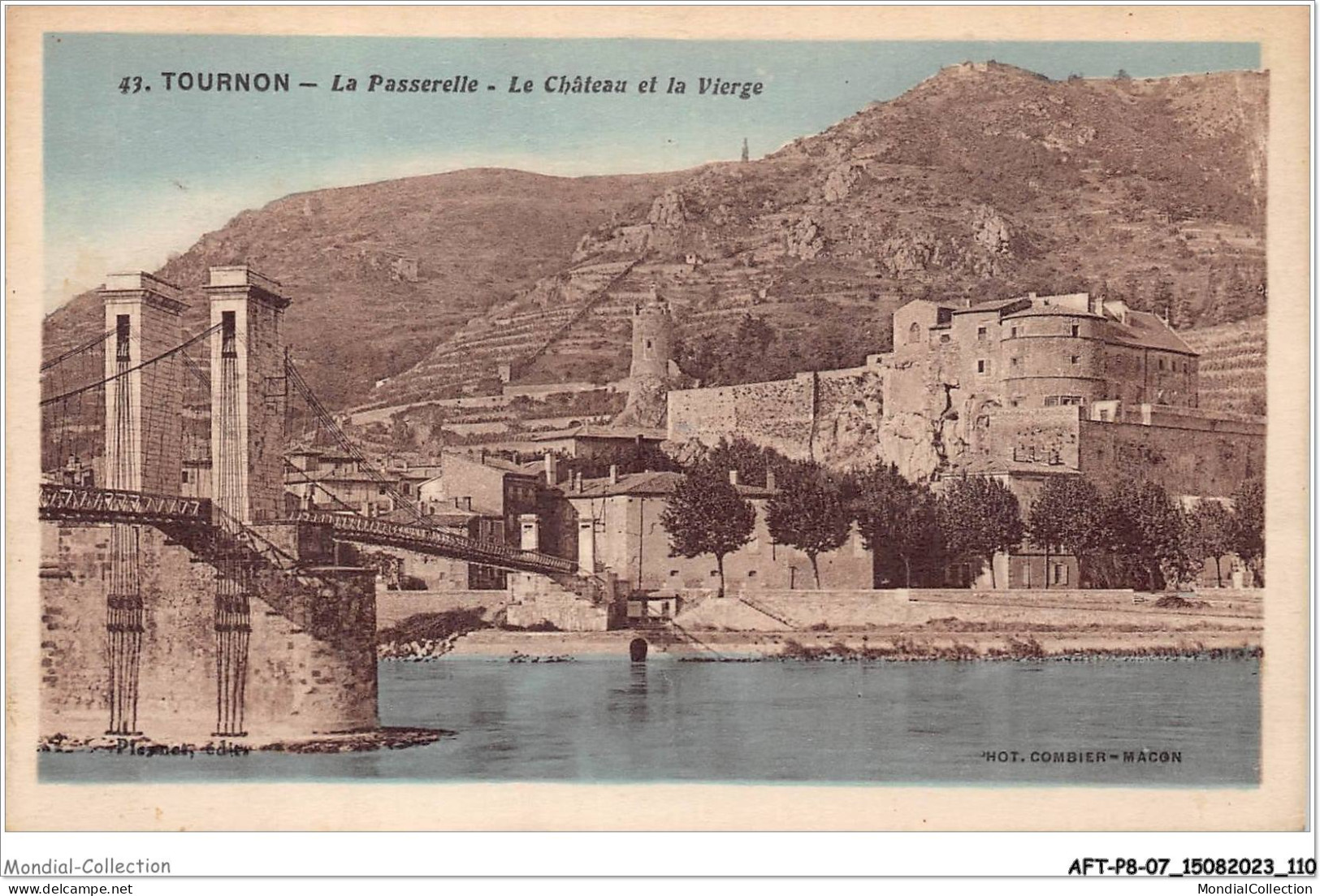 AFTP8-07-0796 - TOURNON - Passerelle - Le Chateau Et La Vierge - Tournon