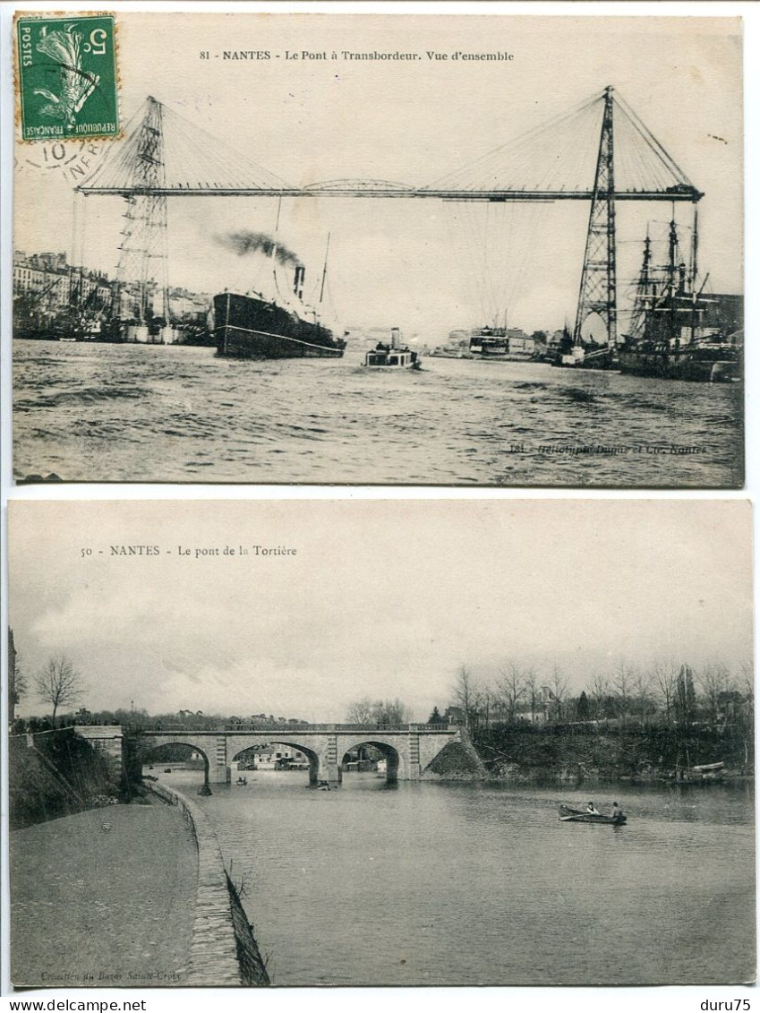 LOT 3 CPA * NANTES Pont Transbordeur Vue D'ensemble (paquebot) Pont De La Tortière & Vue Générale Et La Bourse - Nantes