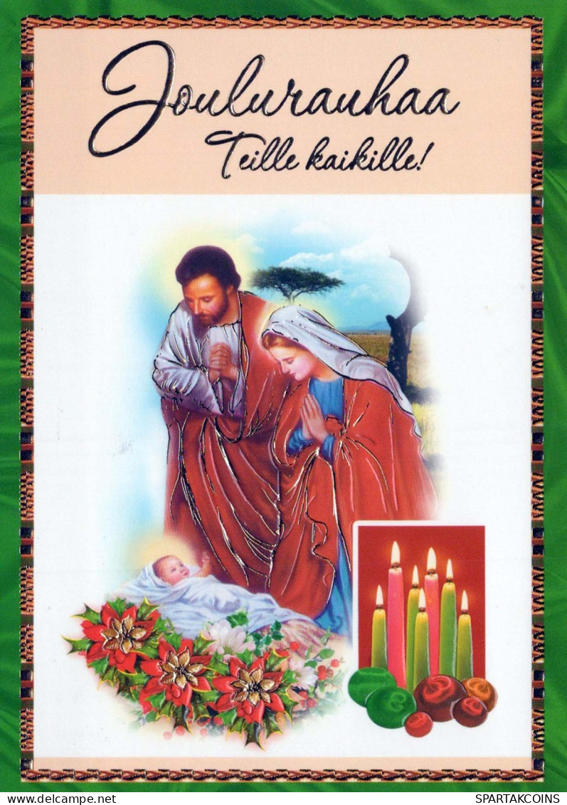 Vergine Maria Madonna Gesù Bambino Natale Religione Vintage Cartolina CPSM #PBP714.A - Maagd Maria En Madonnas