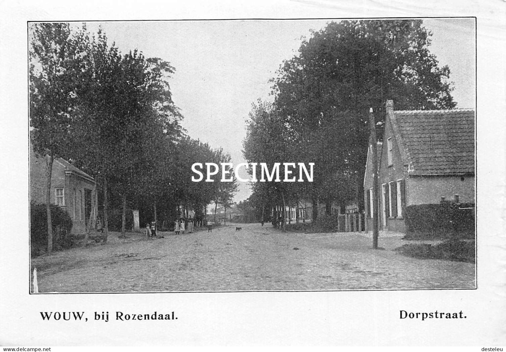 Prent - Dorpstraat - Wouw   - 8.5x12.5 Cm - Autres & Non Classés