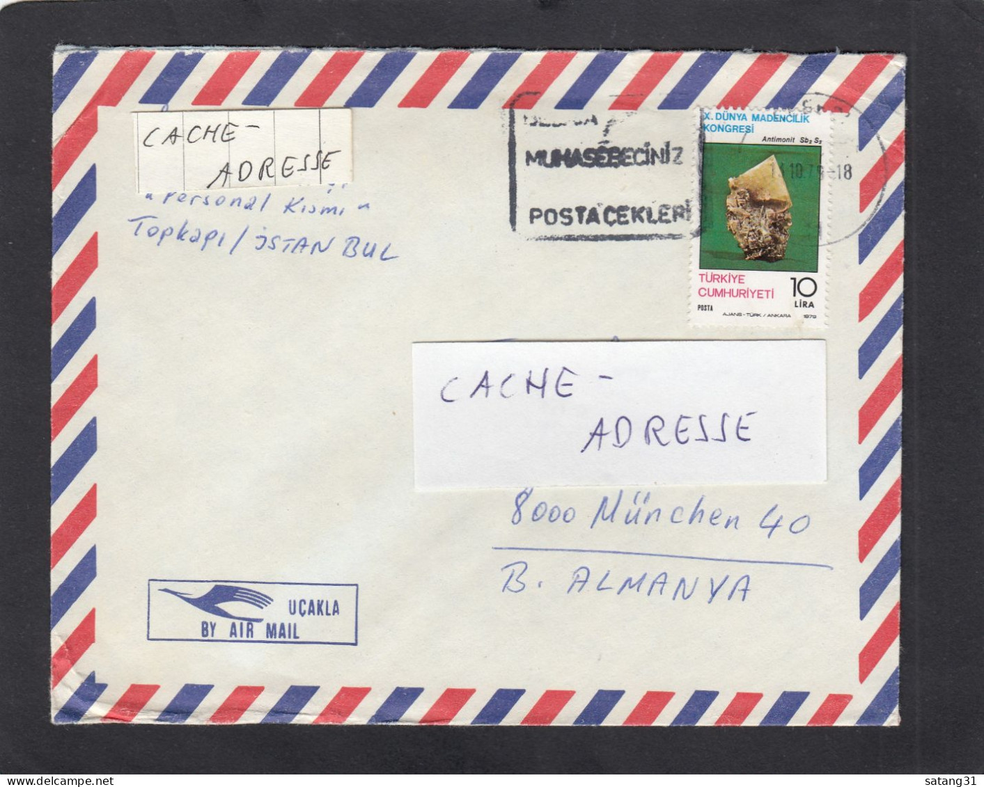 LETTRE AVEC TIMBRE "ANTIMONITE". - Minerales