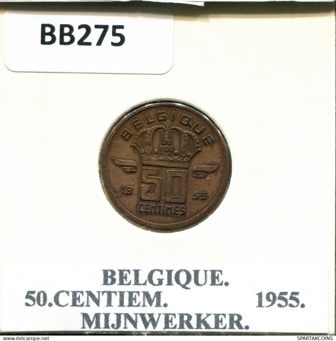 50 CENTIMES 1955 FRENCH Text BELGIUM Coin #BB275.U.A - 50 Centimes