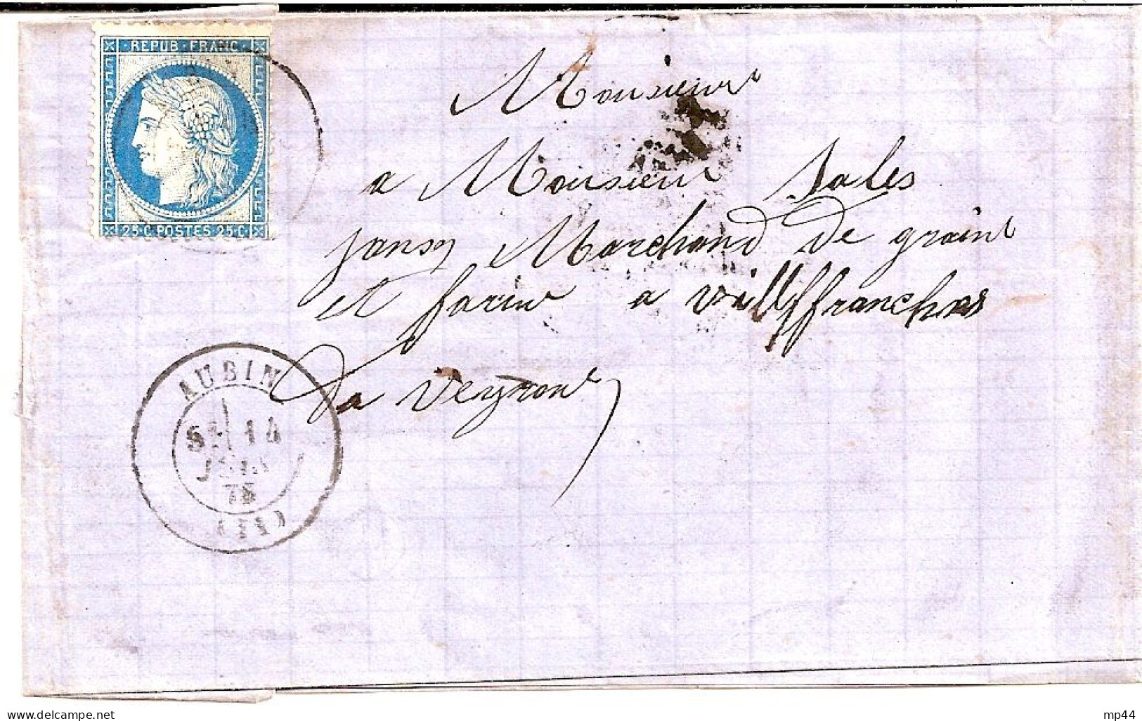 3H4 --- 12 Lettre Du Gua AUBIN Type 17 Sur Cérès - 1701-1800: Precursors XVIII