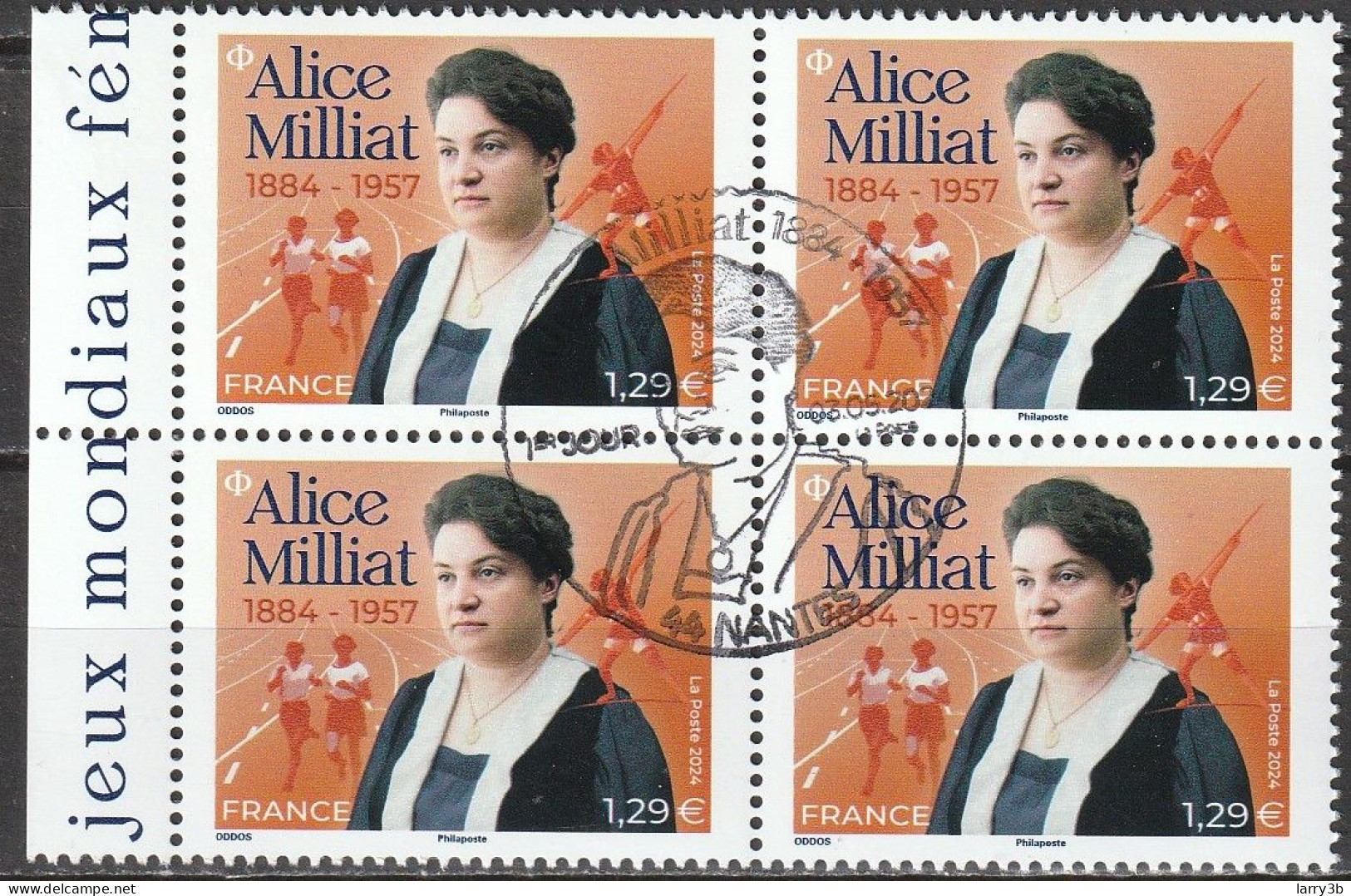 2024 - Y/T 5xxx - OBL 1er JOUR - "JALICE MILLIAT 1884 - 1957" - BLOC 4 ISSU FEUILLET - Oblitérés