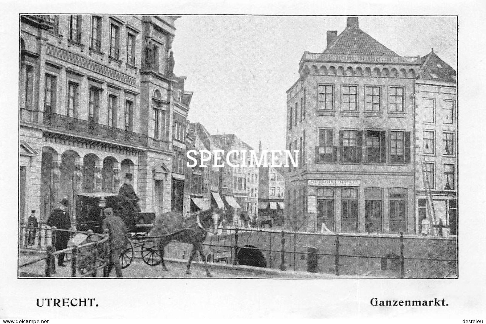 Prent - Ganzenmarkt - Utrecht - 8.5x12.5 Cm - Utrecht