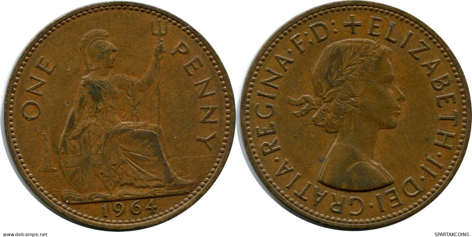 PENNY 1964 UK GREAT BRITAIN Coin #AZ002.U.A - D. 1 Penny