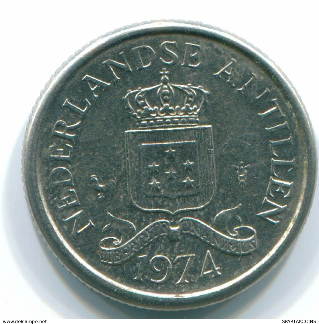 10 CENTS 1974 NETHERLANDS ANTILLES Nickel Colonial Coin #S13528.U.A - Antillas Neerlandesas