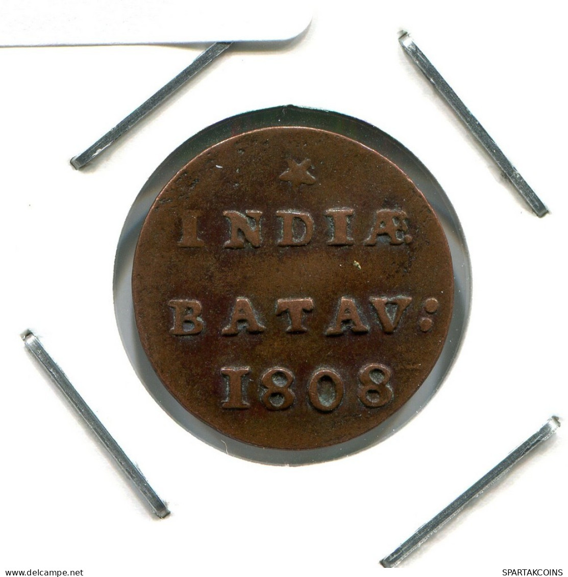 1808 BATAVIA VOC 1/2 DUIT NEERLANDÉS NETHERLANDS INDIES #VOC2087.10.E.A - Indes Neerlandesas