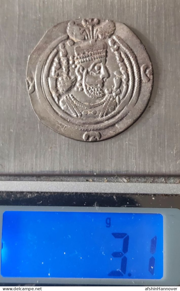 SASANIAN KINGS. Khosrau II. 591-628 AD. AR Silver  Drachm  Year 31 Mint BN - Orientalische Münzen