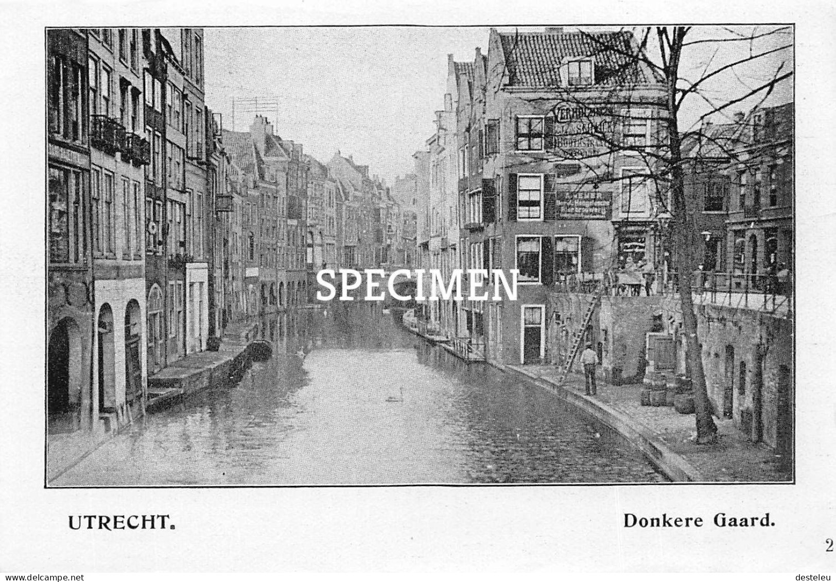 Prent - Donkere Gaard - Utrecht - 8.5x12.5 Cm - Utrecht