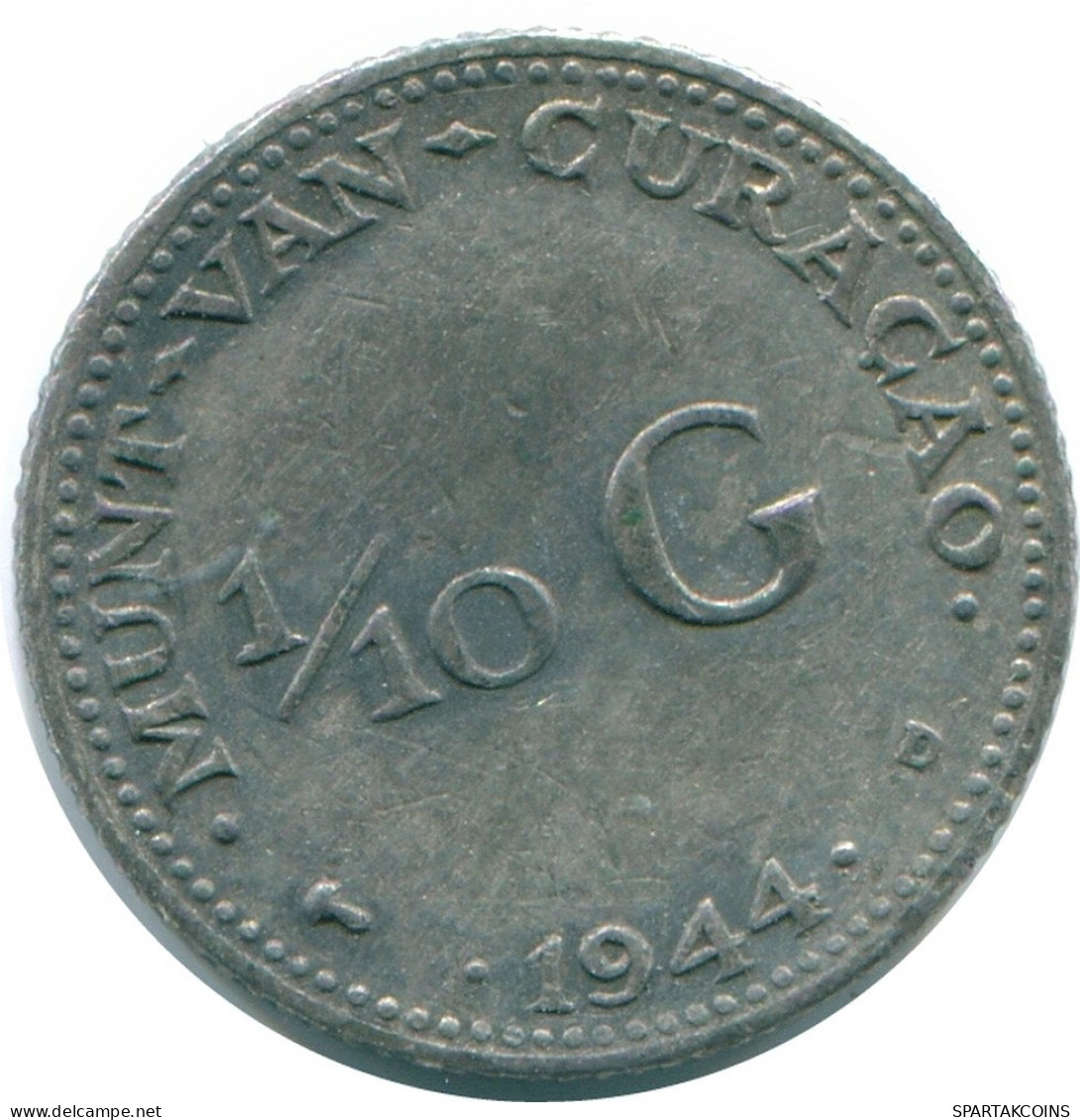 1/10 GULDEN 1944 CURACAO NÉERLANDAIS NETHERLANDS ARGENT Colonial Pièce #NL11743.3.F.A - Curaçao