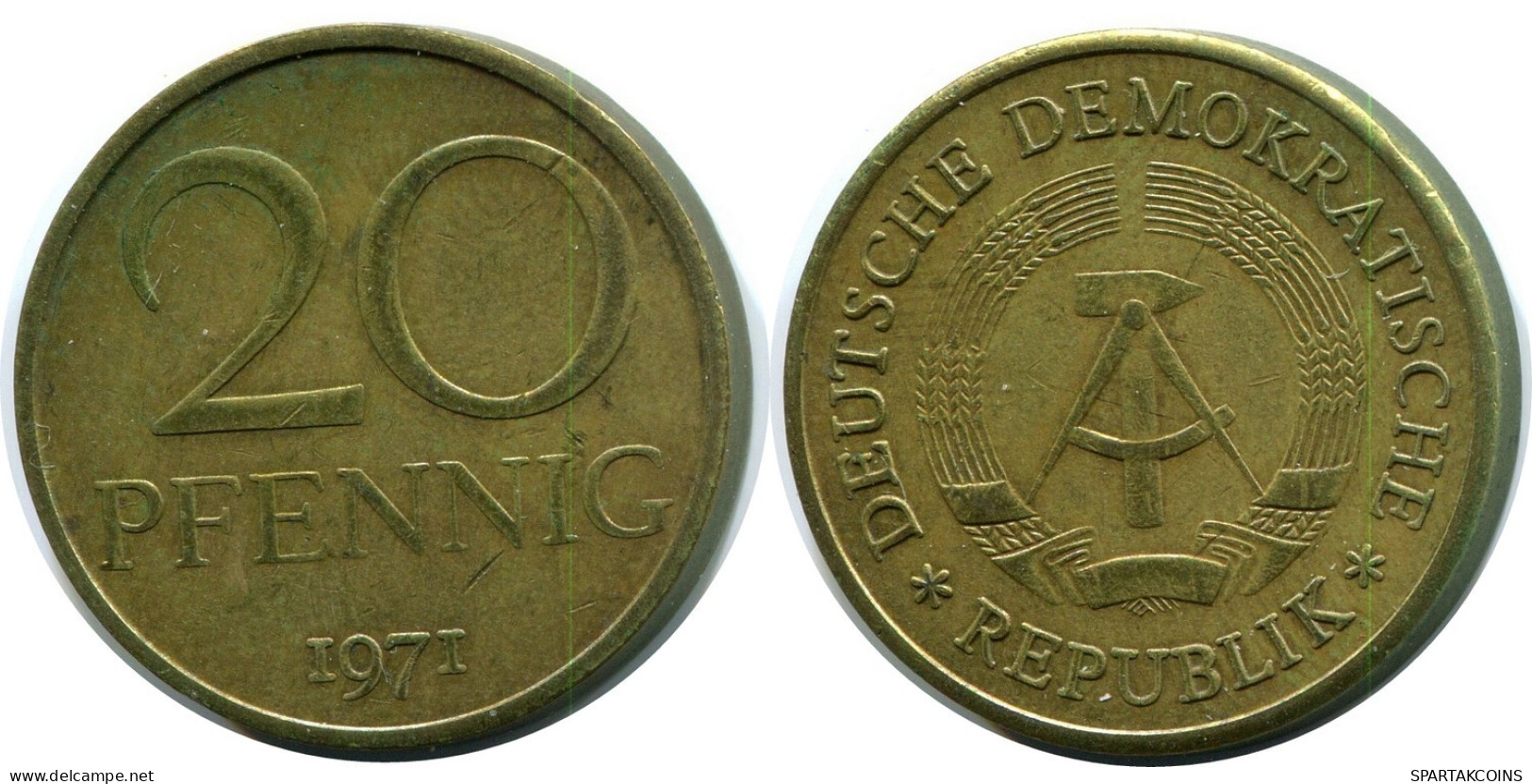 20 PFENNIG 1971 DDR EAST ALLEMAGNE Pièce GERMANY #DB103.F.A - 20 Pfennig