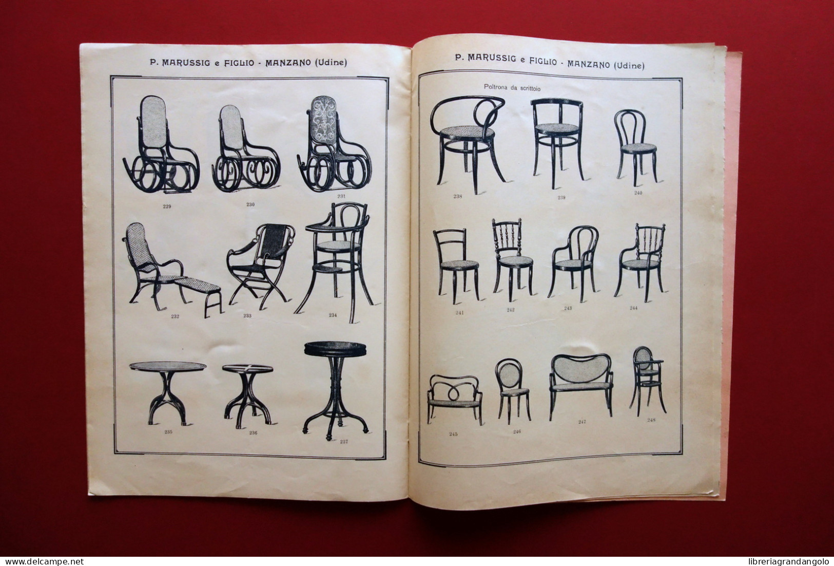 P. Marussig E Figlio Manzano Catalogo Mobili Uso Vienna Thonet Passero Udine - Non Classés