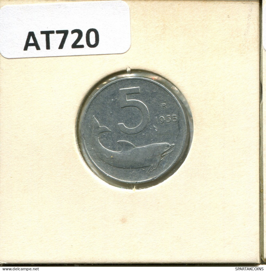 5 LIRE 1955 ITALIE ITALY Pièce #AT720.F.A - 5 Lire