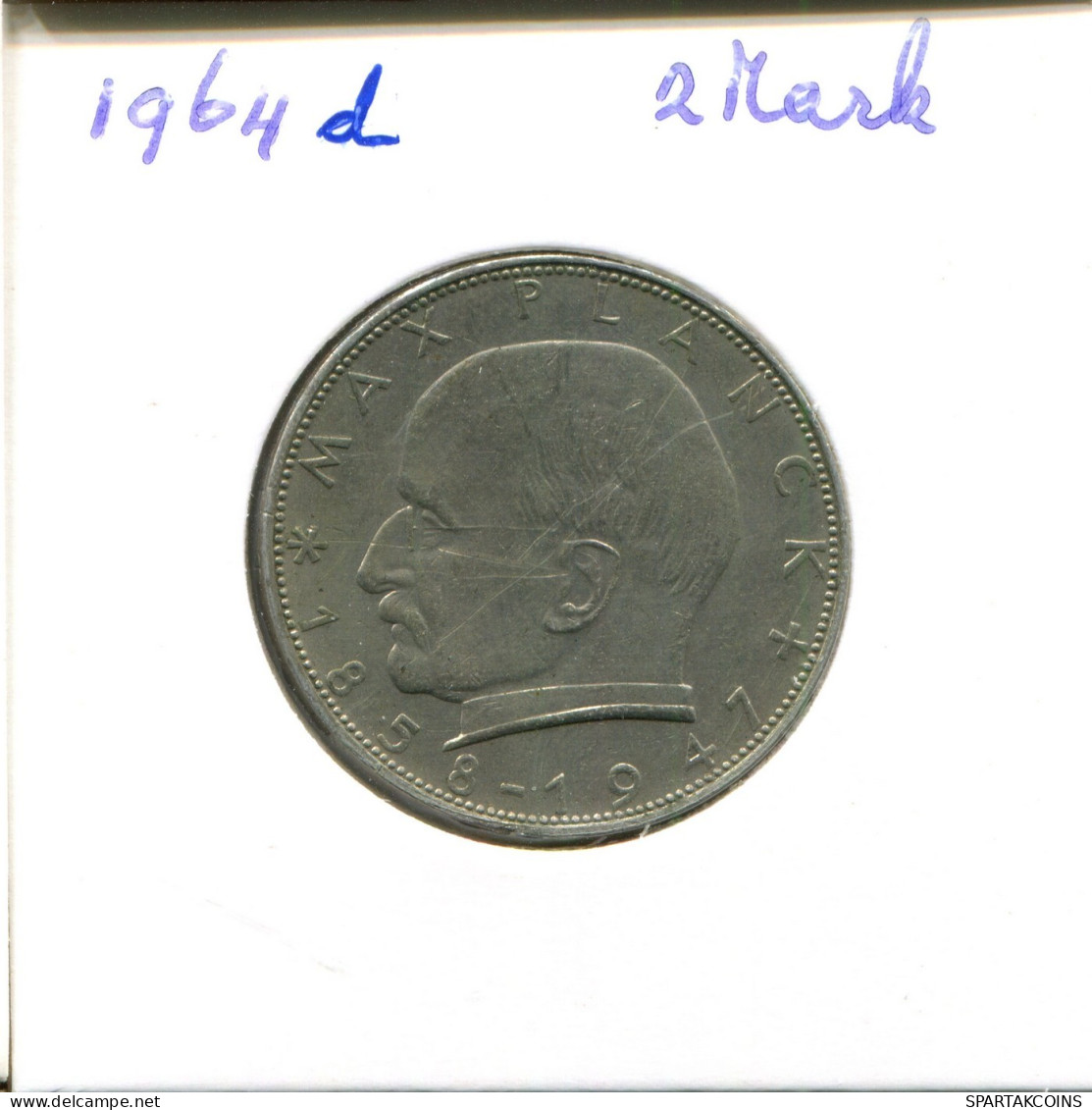 2 DM 1964 D M.Planck BRD ALEMANIA GERMANY PLATA Moneda #DA814.E.A - 2 Marcos