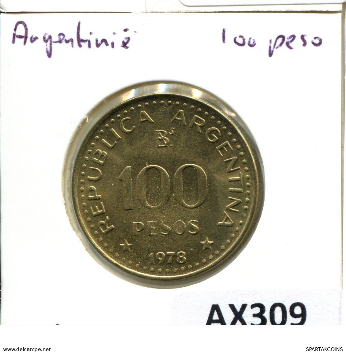100 PESOS 1978 ARGENTINA Moneda #AX309.E.A - Argentinië