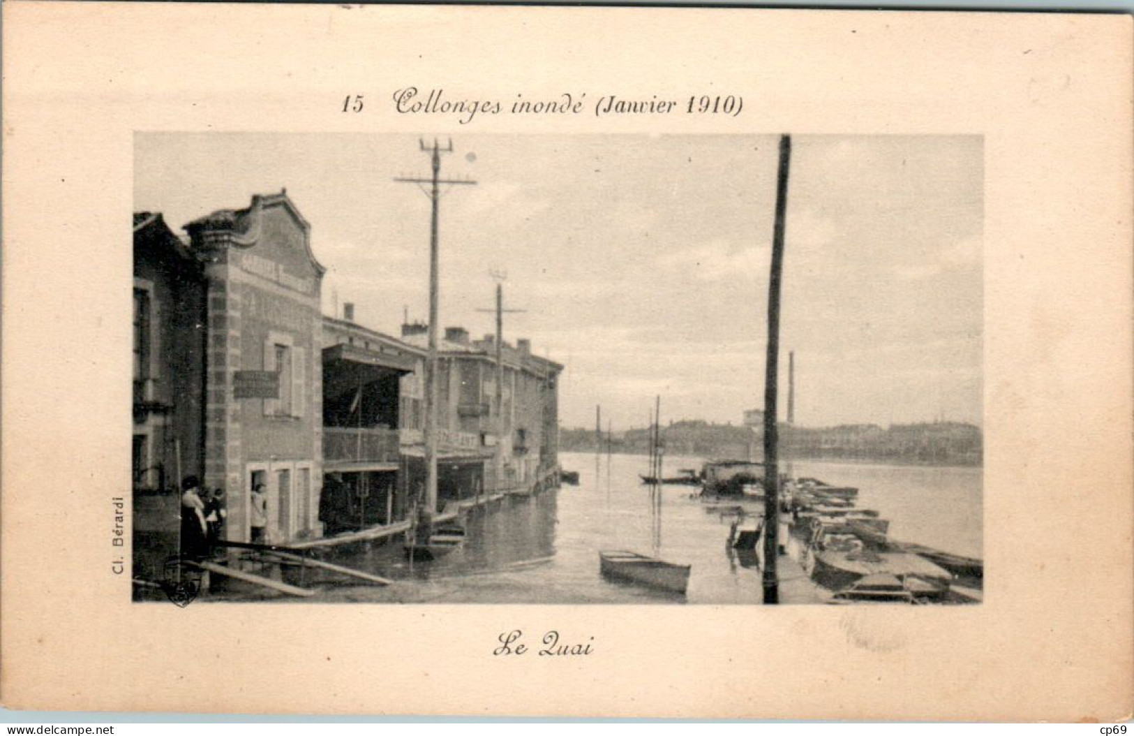 Collonges-au-Mont-D'Or Canton De Limonest Inondation De Janvier 1910 Le Quai Rhône 69660 N°15 Cpa Non Ecrite Au Dos B.E - Other & Unclassified