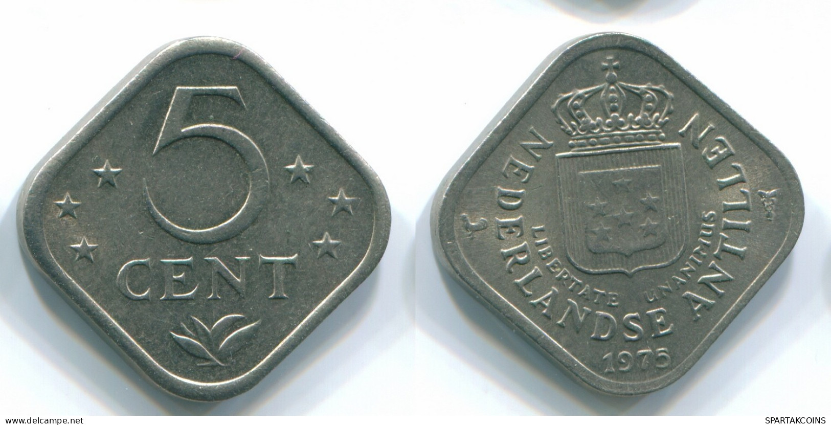 5 CENTS 1975 NIEDERLÄNDISCHE ANTILLEN Nickel Koloniale Münze #S12254.D.A - Antillas Neerlandesas