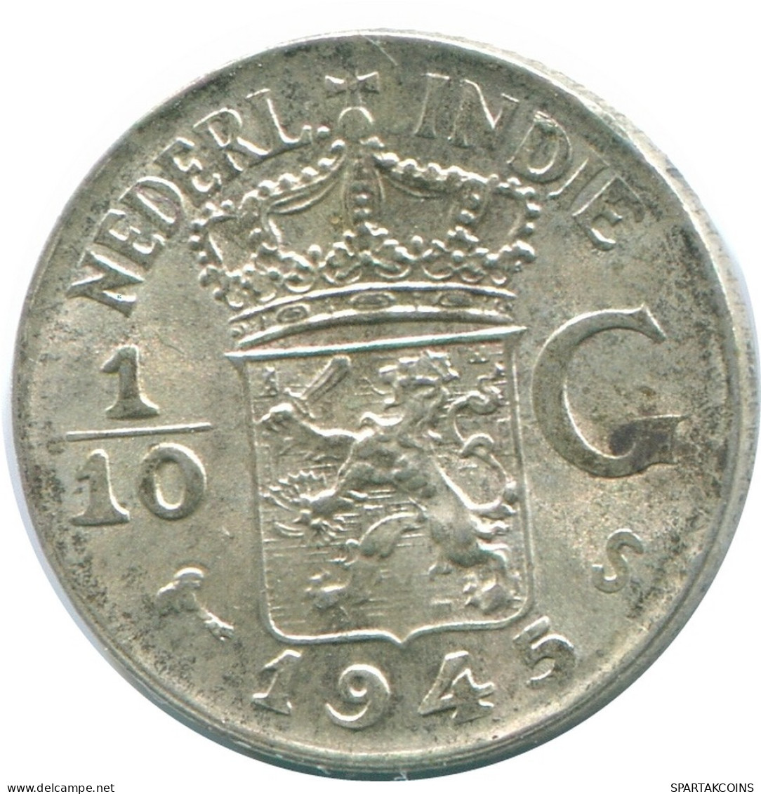 1/10 GULDEN 1945 S INDIAS ORIENTALES DE LOS PAÍSES BAJOS PLATA #NL13992.3.E.A - Indes Néerlandaises