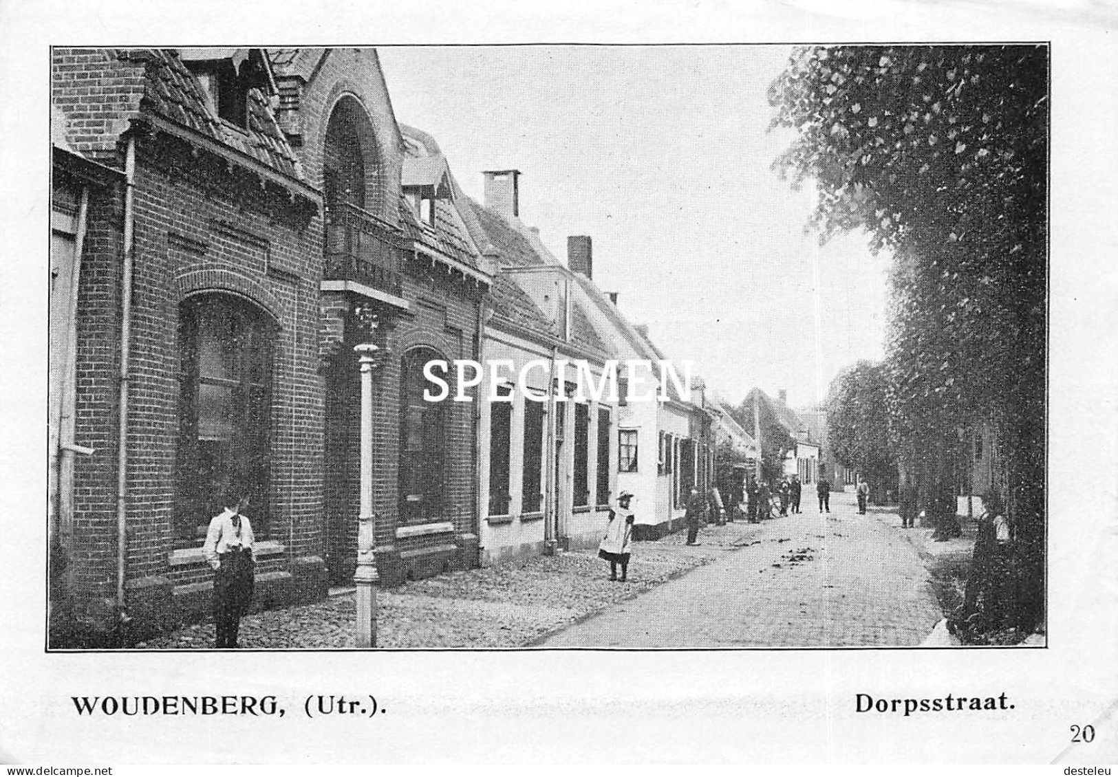 Prent - Dorpsstraat - Woudenberg  - 8.5x12.5 Cm - Autres & Non Classés