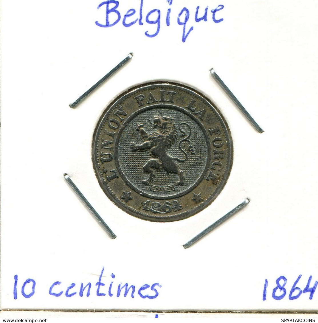 10 CENTIMES 1864 Französisch Text BELGIEN BELGIUM Münze #BA270.D.A - 10 Centimes