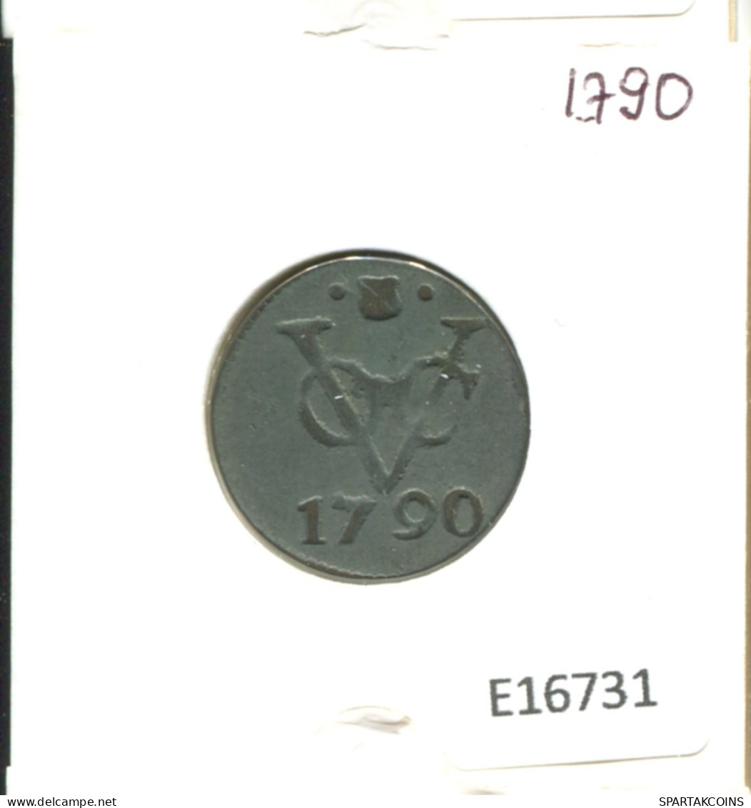 1790 UTRECHT VOC DUIT IINDES NÉERLANDAIS NETHERLANDS NEW YORK COLONIAL PENNY #E16731.8.F.A - Indes Neerlandesas