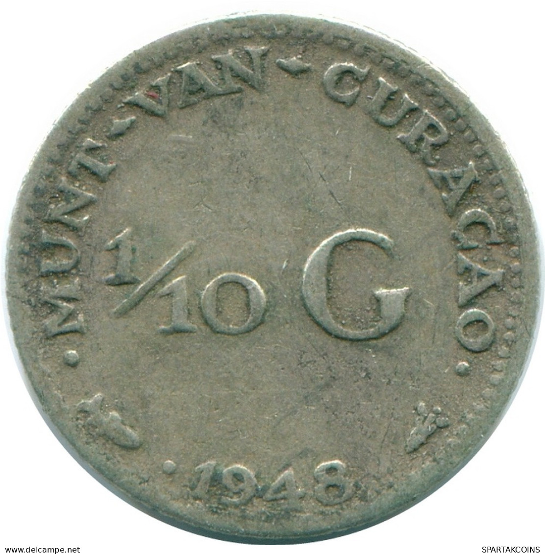 1/10 GULDEN 1948 CURACAO NEERLANDÉS NETHERLANDS PLATA #NL12000.3.E.A - Curacao