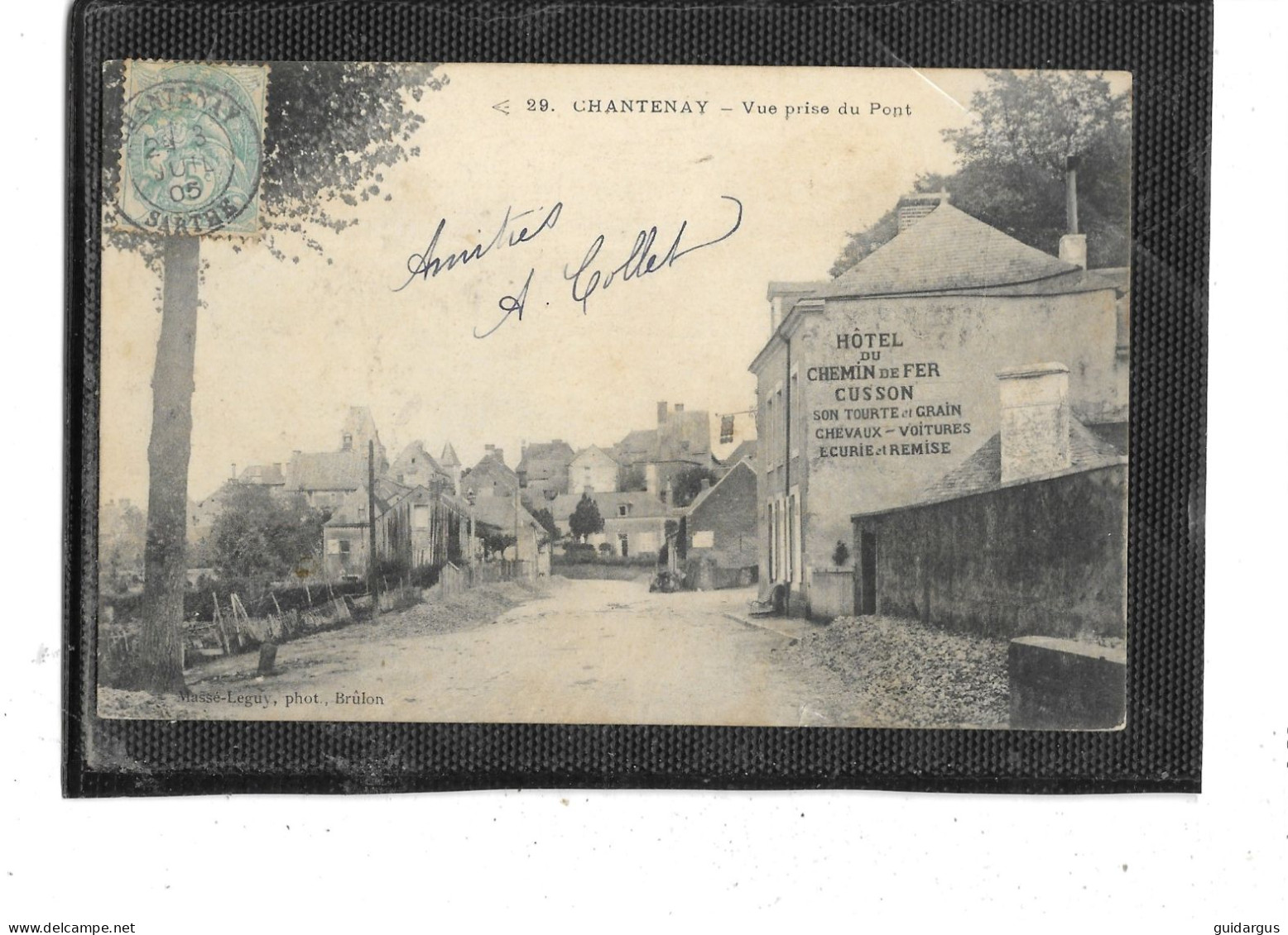 72- CHANTENAY -VILLEDIEU-( Noyen-sur-Sarthe)- Une Vue De L' Hôtel Du " CHEMIN DE FER CUSSON " à L'Entrée Du Village - Autres & Non Classés