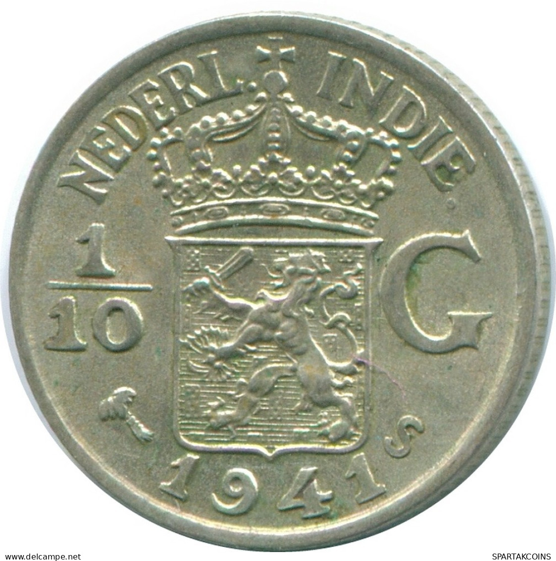 1/10 GULDEN 1941 S NETHERLANDS EAST INDIES SILVER Colonial Coin #NL13743.3.U.A - Indes Neerlandesas