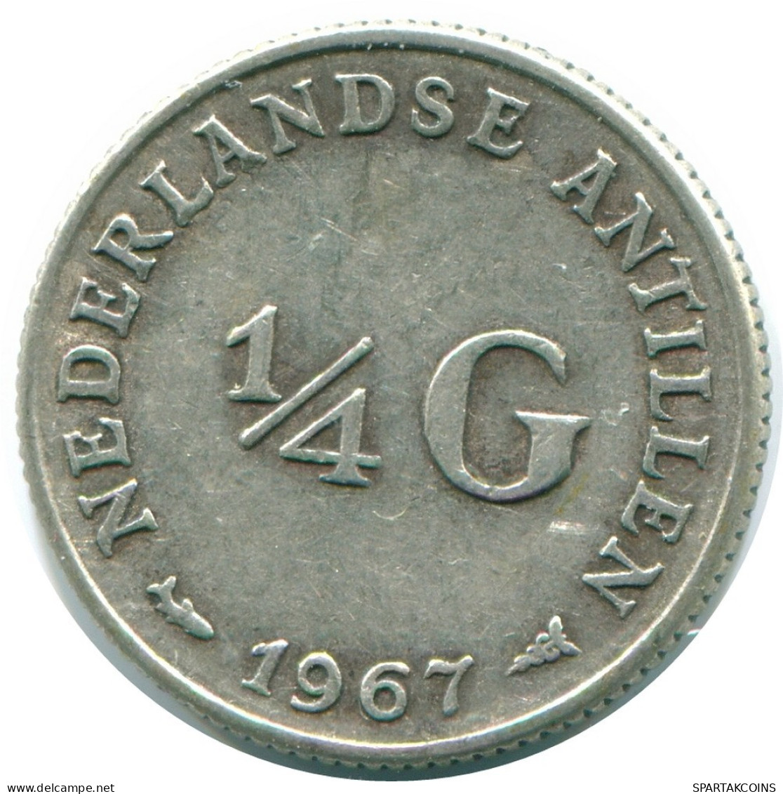 1/4 GULDEN 1967 ANTILLES NÉERLANDAISES ARGENT Colonial Pièce #NL11498.4.F.A - Nederlandse Antillen