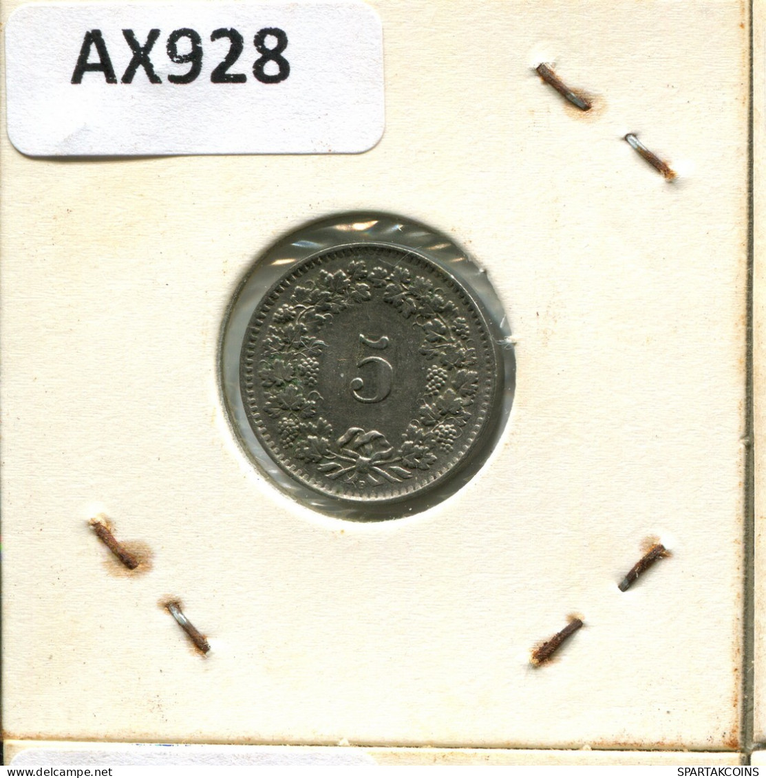 5 RAPPEN 1959 B SCHWEIZ SWITZERLAND Münze #AX928.3.D.A - Autres & Non Classés