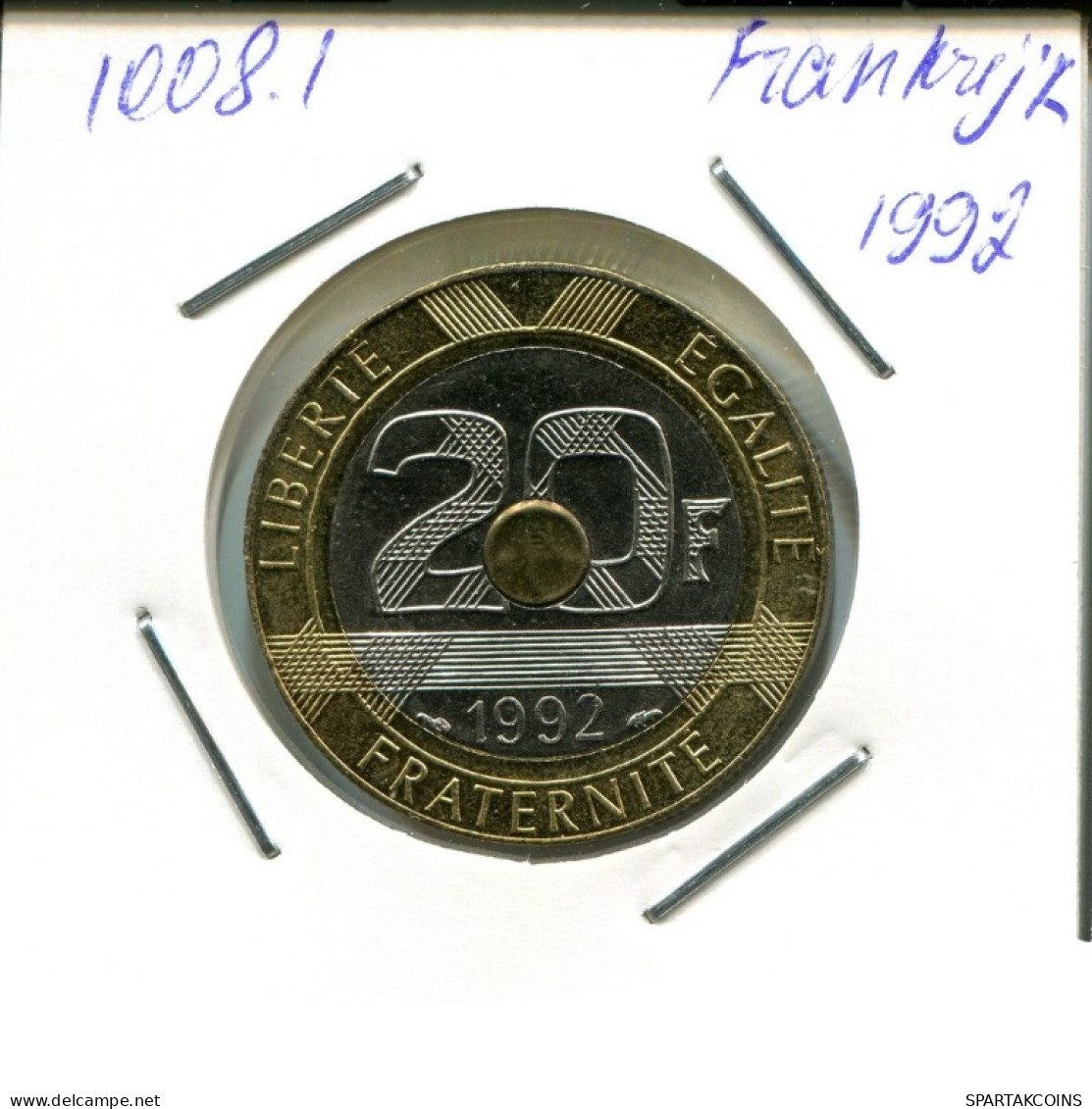 20 FRANCS 1992 FRANCE Trimetallic Pièce Française #AN469.F.A - 20 Francs