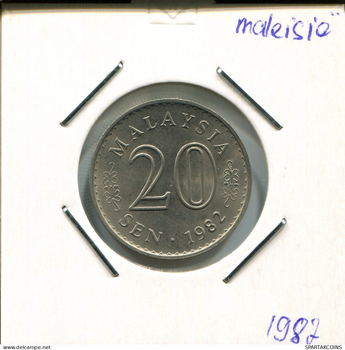 20 SEN 1982 MALAYSIEN MALAYSIA Münze #AR459.D.A