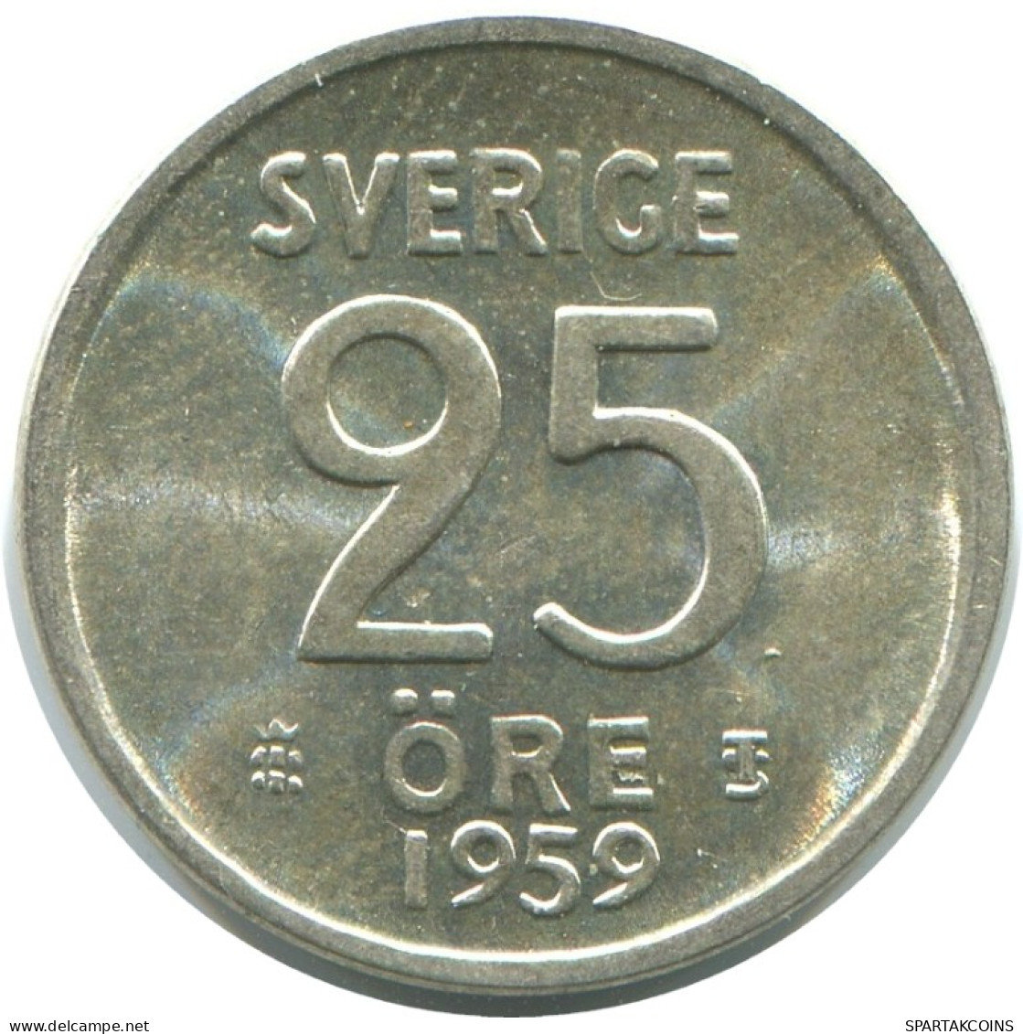 25 ORE 1959 SUÈDE SWEDEN ARGENT Pièce #AC520.2.F.A - Suède