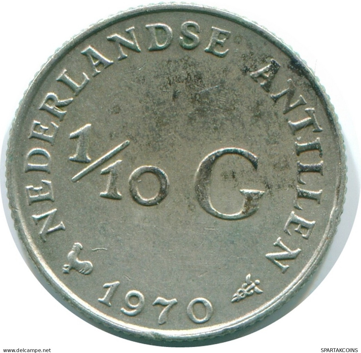 1/10 GULDEN 1970 ANTILLAS NEERLANDESAS PLATA Colonial Moneda #NL12975.3.E.A - Antillas Neerlandesas