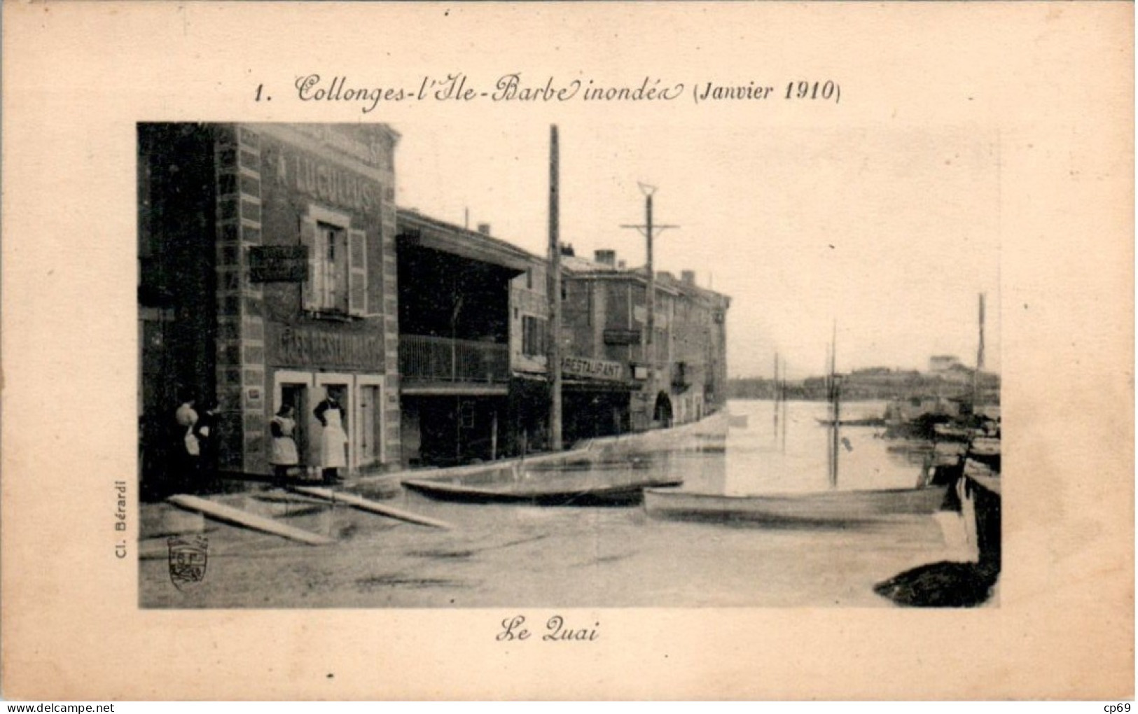 Collonges-au-Mont-D'Or Canton De Limonest Inondation De Janvier 1910 Le Quai Rhône 69660 N°1 Cpa Non Ecrite Au Dos B.E - Other & Unclassified
