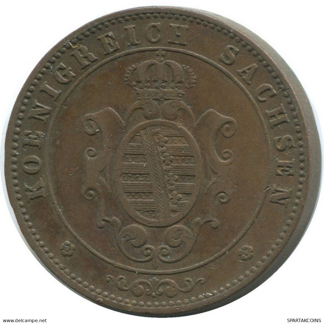 SAXONY 5 PFENNIG 1862 B Dresden Mint German States #DE10585.16.U.A - Sonstige & Ohne Zuordnung