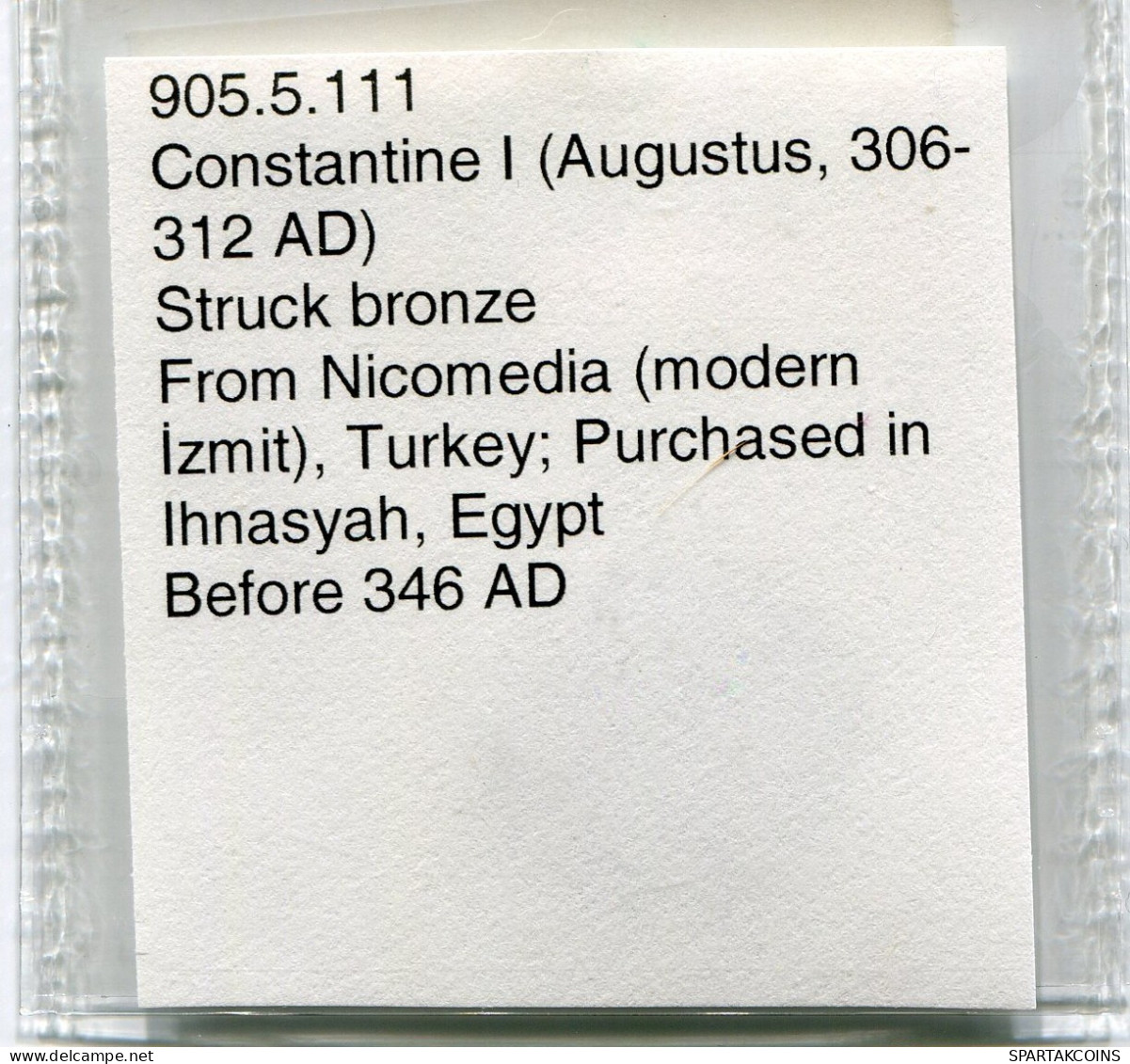 CONSTANTINE I MINTED IN NICOMEDIA FOUND IN IHNASYAH HOARD EGYPT #ANC10897.14.U.A - Der Christlischen Kaiser (307 / 363)