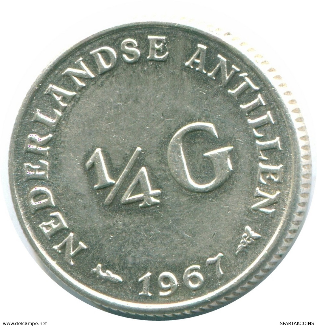 1/4 GULDEN 1967 NETHERLANDS ANTILLES SILVER Colonial Coin #NL11466.4.U.A - Antillas Neerlandesas