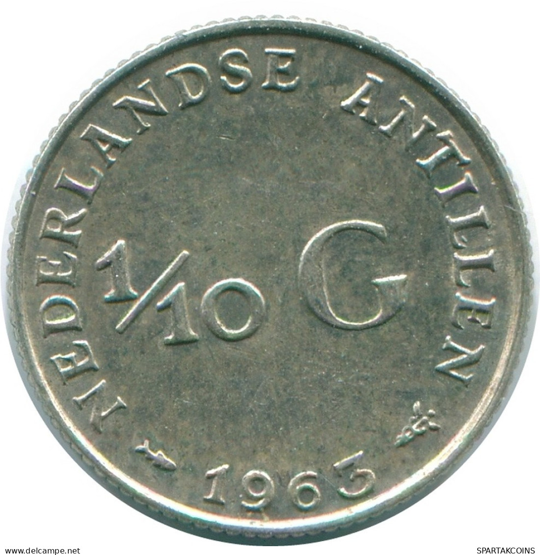 1/10 GULDEN 1963 NIEDERLÄNDISCHE ANTILLEN SILBER Koloniale Münze #NL12566.3.D.A - Nederlandse Antillen