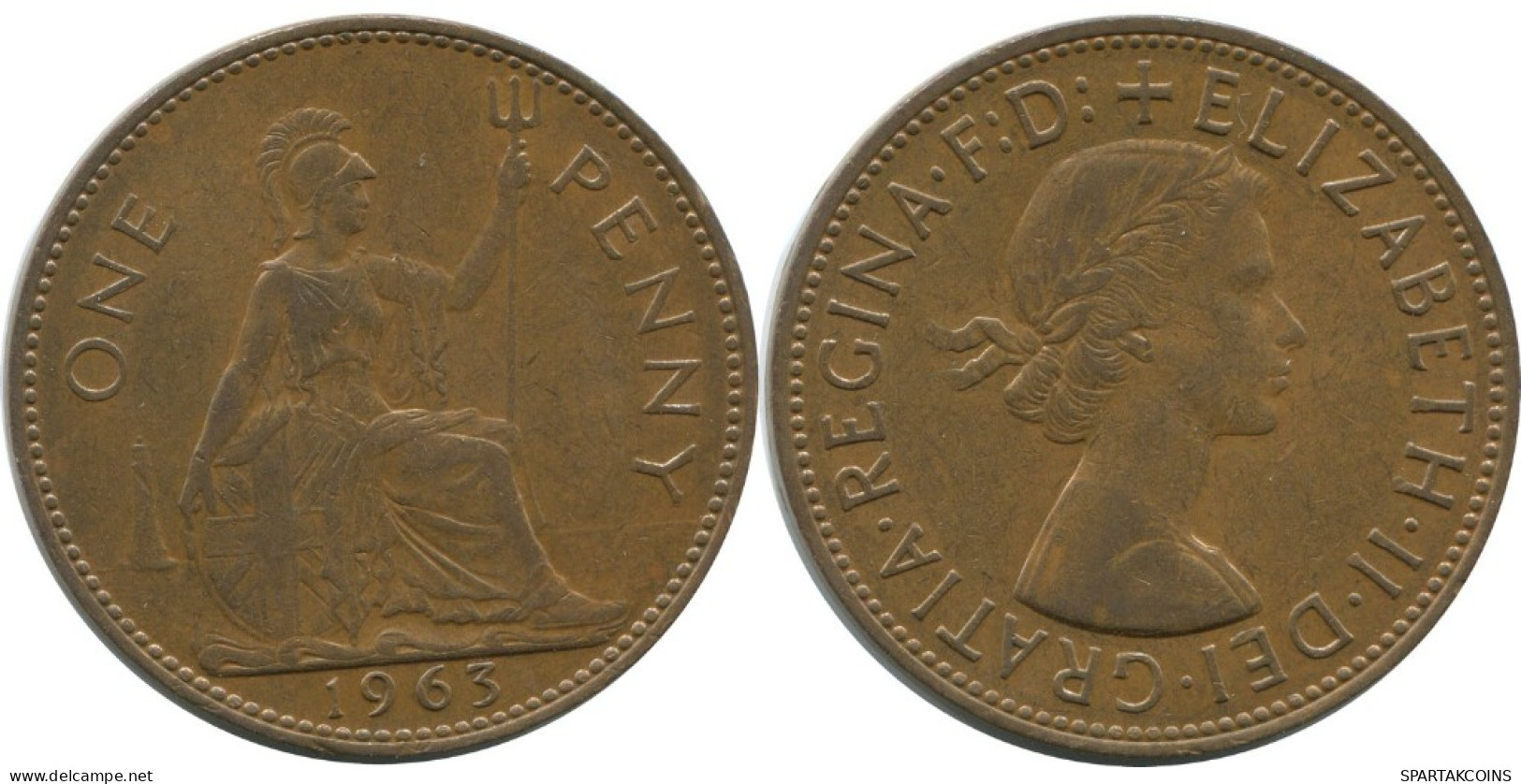 PENNY 1963 UK GROßBRITANNIEN GREAT BRITAIN Münze #AG900.1.D.A - D. 1 Penny