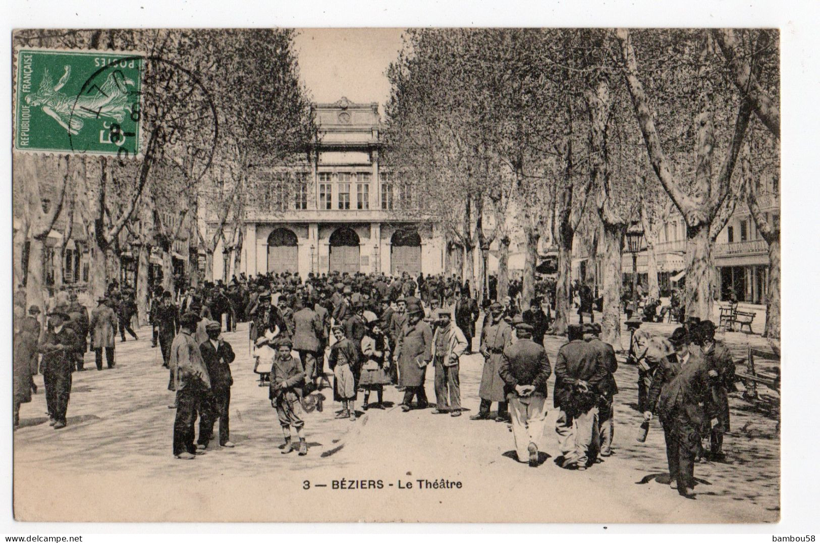 BEZIERS * HERAULT * LE THEATRE * Carte N° 3 * Animation Très Importante - Beziers