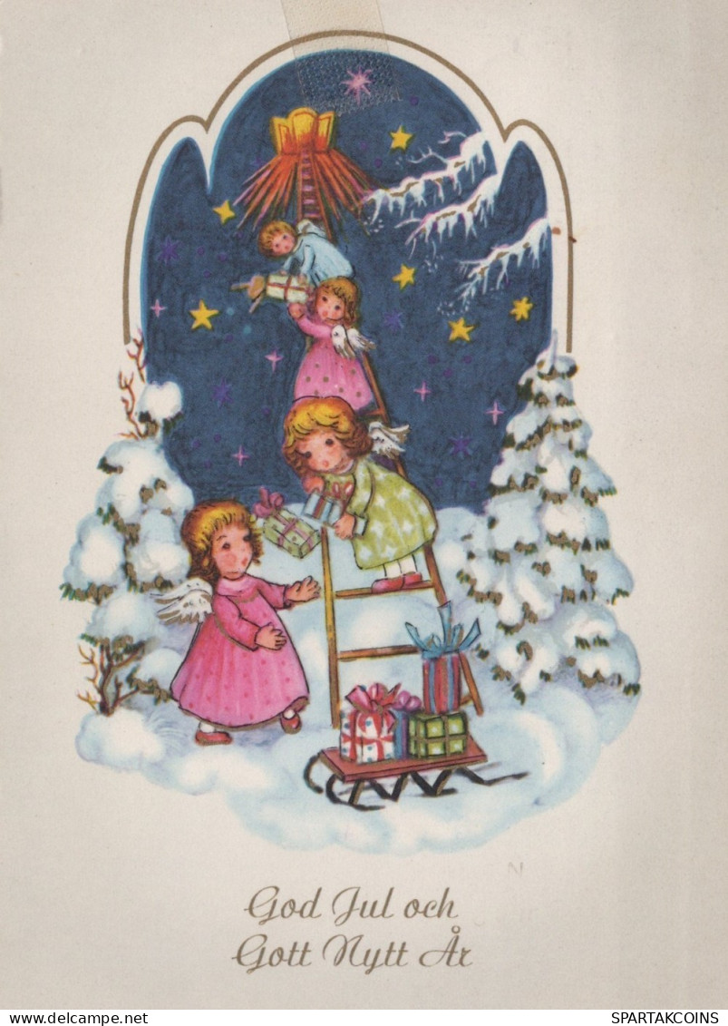 ANGELO Buon Anno Natale Vintage Cartolina CPSM #PAG897.IT - Angels