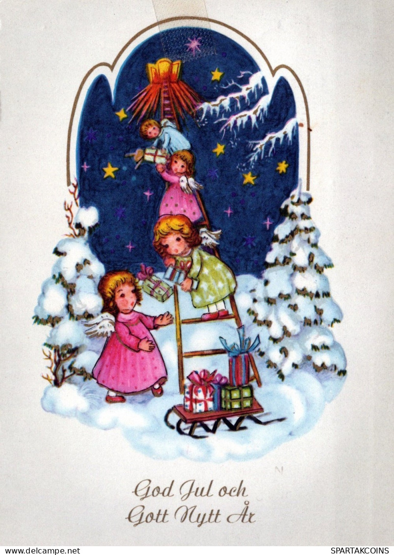 ANGELO Buon Anno Natale Vintage Cartolina CPSM #PAG897.IT - Angels