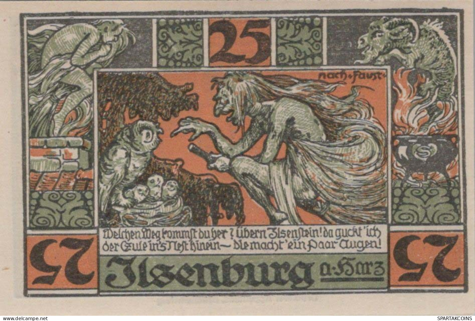 25 PFENNIG 1923 Stadt ILSENBURG Saxony DEUTSCHLAND Notgeld Banknote #PG310 - Lokale Ausgaben