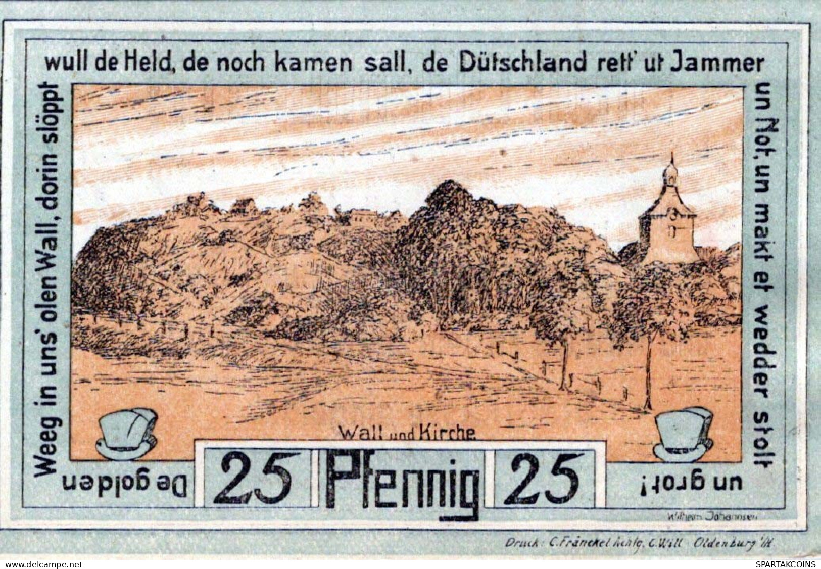 25 PFENNIG 1922 Stadt OLDENBURG IN HOLSTEIN UNC DEUTSCHLAND #PI020 - Lokale Ausgaben