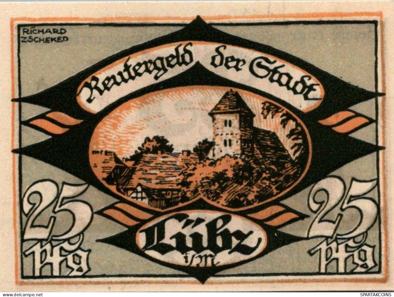 25 PFENNIG 1922 Stadt LÜBZ Mecklenburg-Schwerin DEUTSCHLAND Notgeld #PJ127 - Lokale Ausgaben