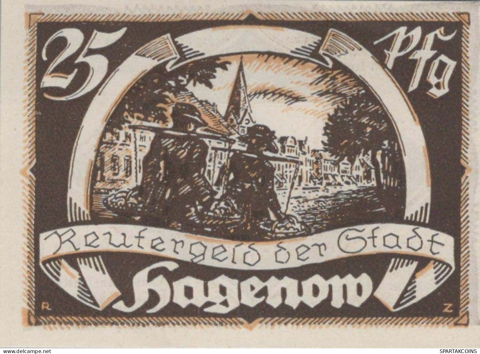 25 PFENNIG 1922 Stadt HAGENOW Mecklenburg-Schwerin DEUTSCHLAND Notgeld #PJ136 - Lokale Ausgaben