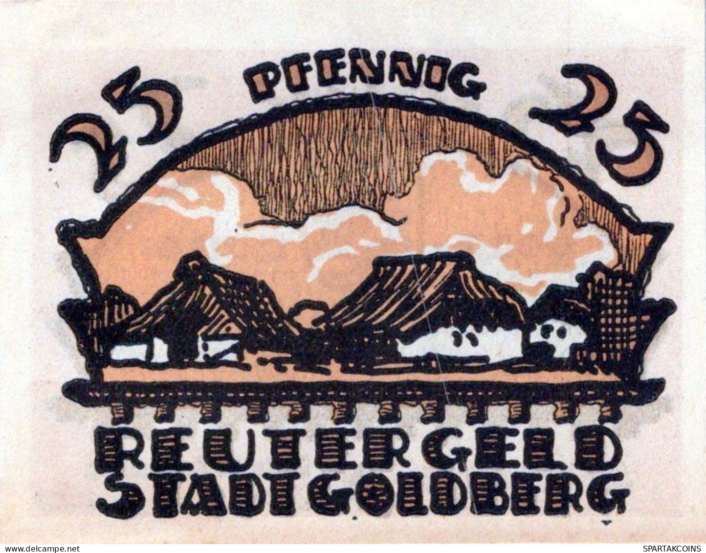 25 PFENNIG 1922 Stadt GOLDBERG MECKLENBURG-SCHWERIN UNC DEUTSCHLAND #PI558 - [11] Emissions Locales